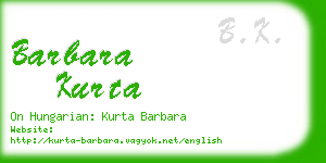 barbara kurta business card